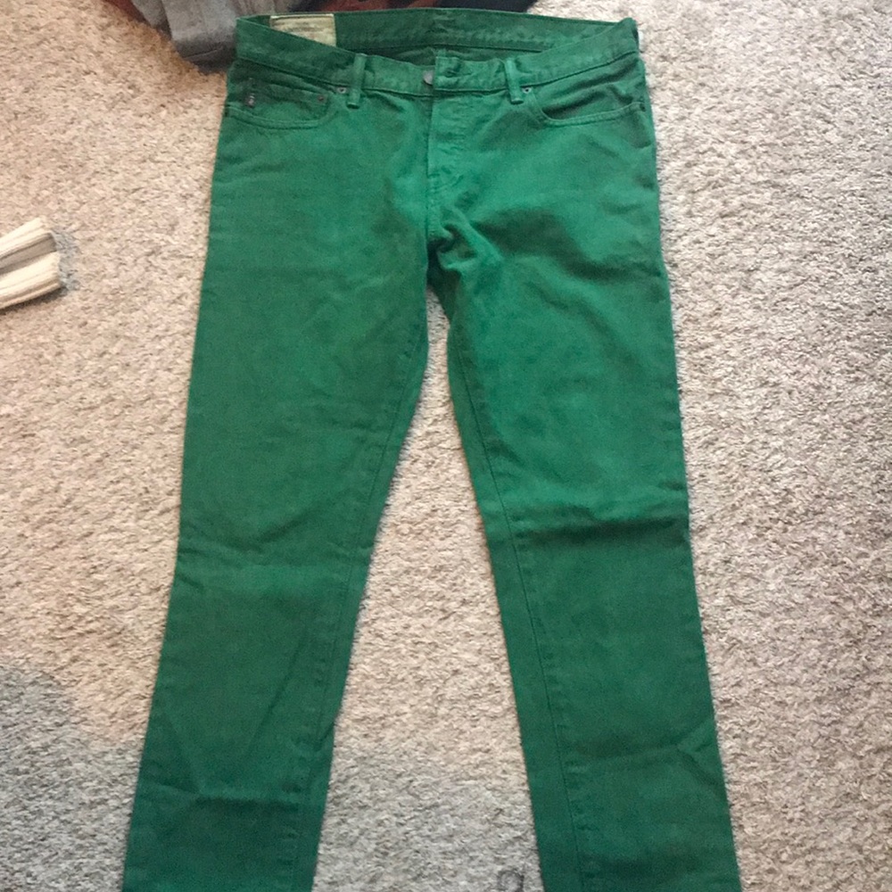 Slim Fit Green Pants